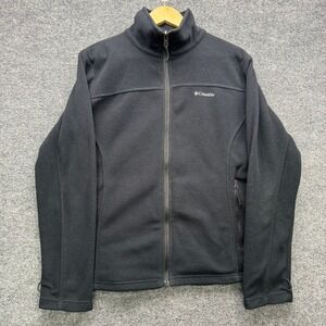 Columbia Benton Springs Fleece Jacket Women L Black Full Zip Lightweight Outdoor